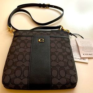 Black and Gold Coach cross body purse